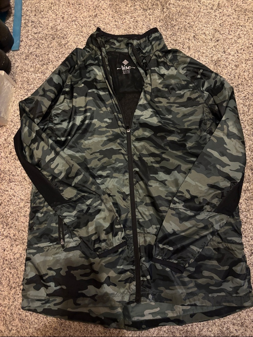 Rise camo zip-up jacket - Green Camo